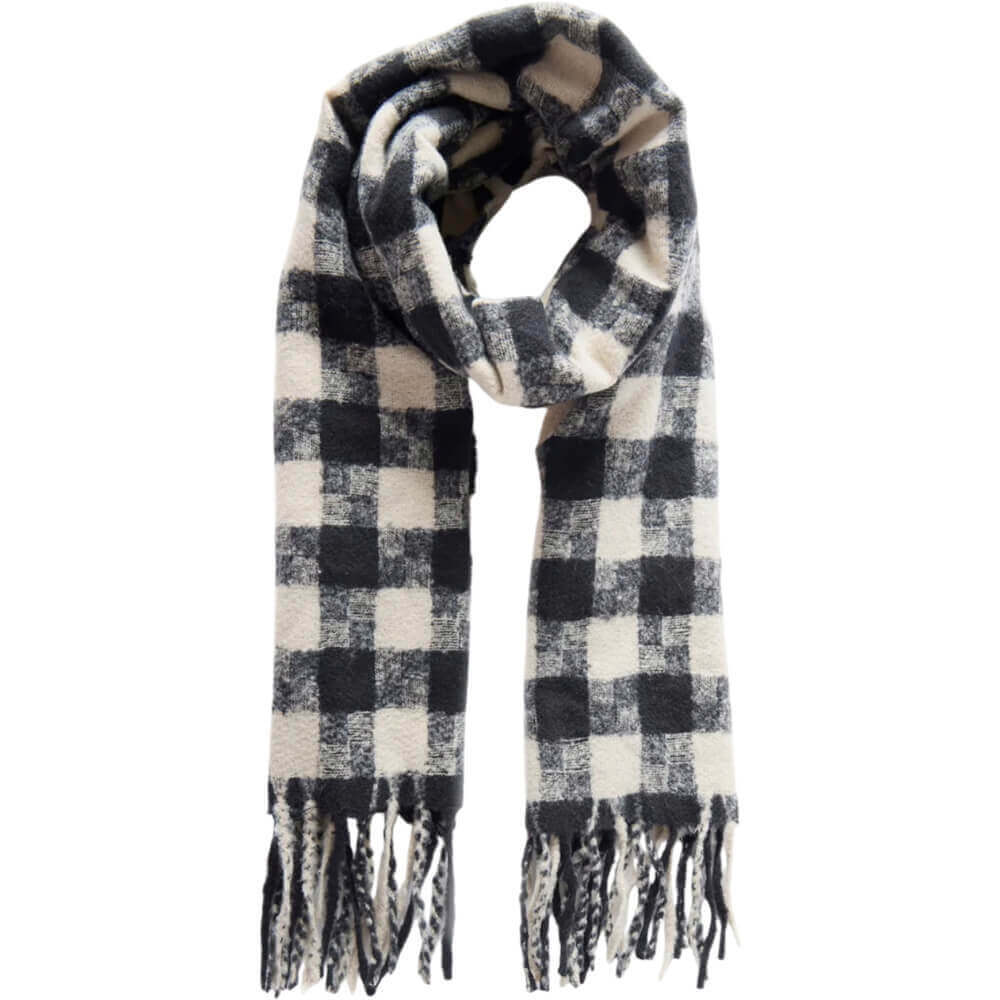 Mint Velvet Black Houndstooth Check Scarf